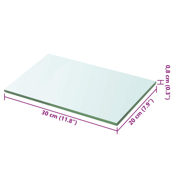 vidaXL Glass Shelf Transparent 30x20 cm
