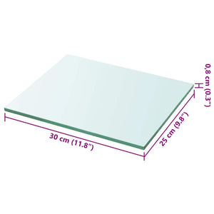 vidaXL Glass Shelf Transparent 30x25 cm