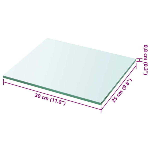 vidaXL Glass Shelf Transparent 30x25 cm