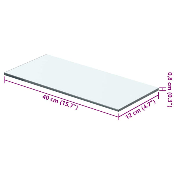 vidaXL Glass Shelf Clear 40x12 cm