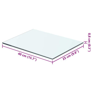 vidaXL Glass Shelf Transparent 40 cm x 25 cm