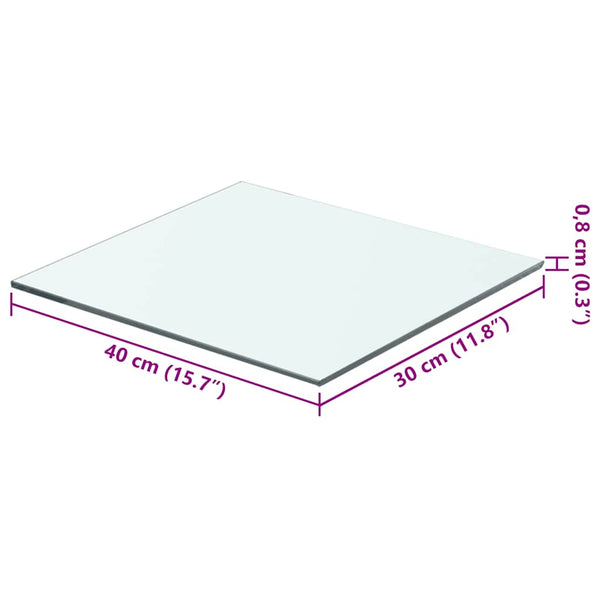 vidaXL Glass Shelf Transparent 40x30 cm