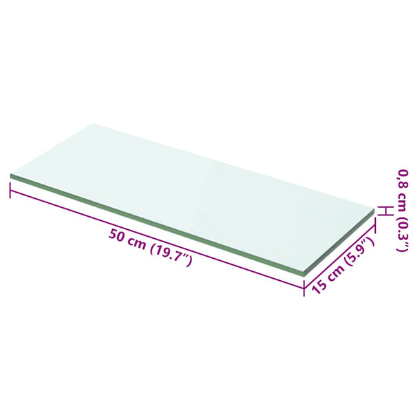 vidaXL Shelf Board Glass Transparent 50x15 cm