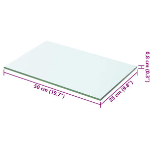 vidaXL Glass Shelf Transparent 50x25 cm