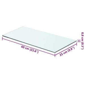 vidaXL Glass Shelf Transparent 60x25 cm