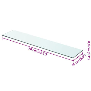 vidaXL Glass Shelf Transparent 70x15 cm