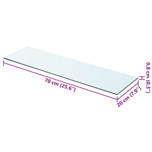 vidaXL Glass Shelf Transparent 70 cm x 20 cm