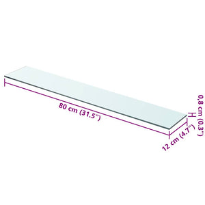 vidaXL Glass Shelf Transparent 80x12 cm