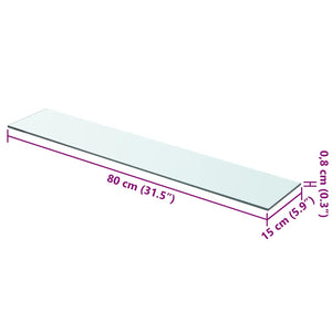 vidaXL Glass Shelf Transparent 80x15 cm