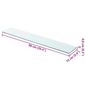 vidaXL Glass Shelf Transparent 90x15 cm