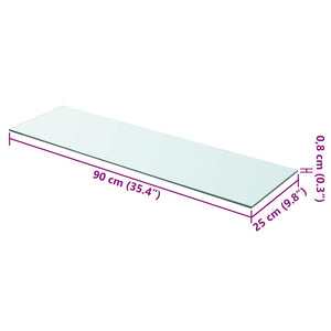 vidaXL Glass Shelf Transparent 90x25 cm