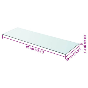 vidaXL Glass Shelf Transparent 90x30 cm