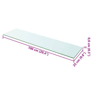 vidaXL Glass Shelf Transparent 100x25 cm