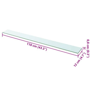 vidaXL Glass Shelf Transparent 110x12 cm
