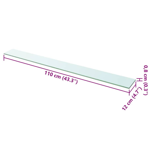 vidaXL Glass Shelf Transparent 110x12 cm