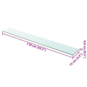 vidaXL Glass Shelf Transparent 110x15 cm