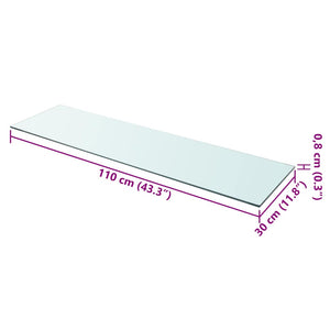 vidaXL Glass Shelf Transparent 110x30 cm