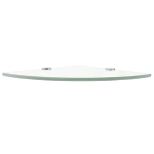 vidaXL Corner Shelf with Chrome Brackets Glass Transparent 25x25 cm