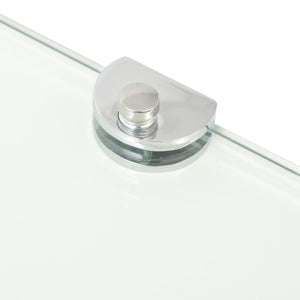 vidaXL Corner Shelf with Chrome Brackets Glass Transparent 25x25 cm