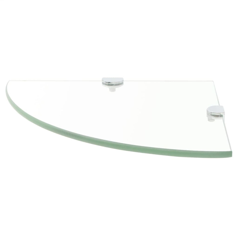 vidaXL Corner Shelf with Chrome Brackets Glass Transparent 35x35 cm