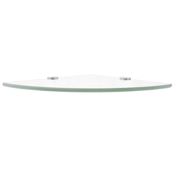 vidaXL Corner Shelf with Chrome Brackets Glass Transparent 35x35 cm