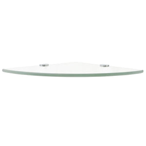 vidaXL Corner Shelf with Chrome Brackets Glass Transparent 35x35 cm