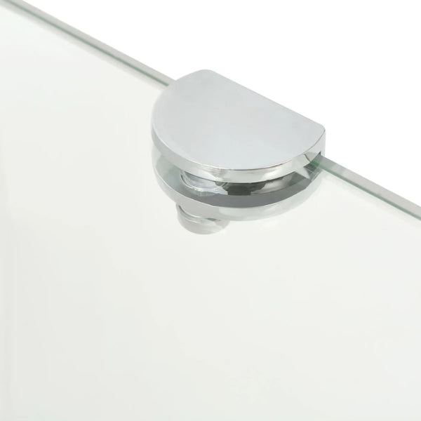vidaXL Corner Shelf with Chrome Brackets Glass Transparent 35x35 cm