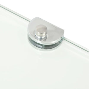 vidaXL Corner Shelf with Chrome Brackets Glass Transparent 35x35 cm
