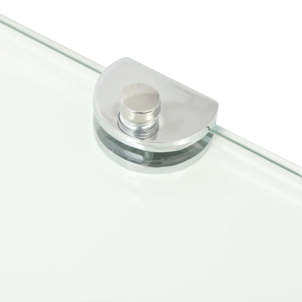 vidaXL Corner Shelf with Chrome Brackets Glass Transparent 35x35 cm