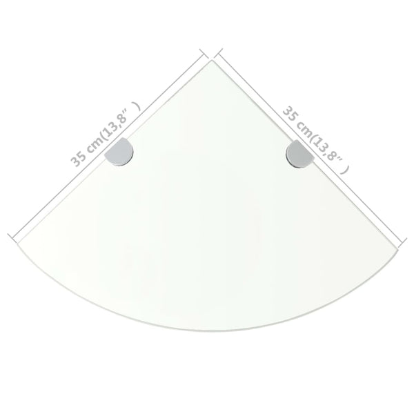 vidaXL Corner Shelf with Chrome Brackets Glass Transparent 35x35 cm