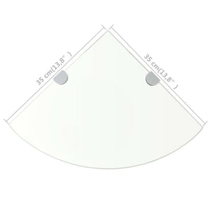vidaXL Corner Shelf with Chrome Brackets Glass Transparent 35x35 cm