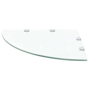 vidaXL Corner Shelf with Chrome Brackets Glass Transparent 45x45 cm