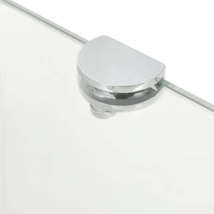 vidaXL Corner Shelf with Chrome Brackets Glass Transparent 45x45 cm