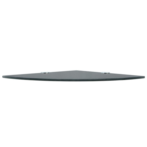vidaXL Corner Shelf with Chrome Brackets Glass Black 25x25 cm