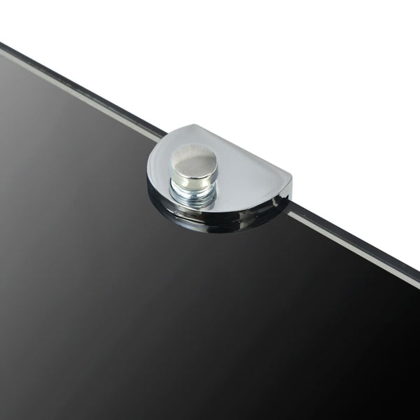 vidaXL Corner Shelf with Chrome Brackets Glass Black 25x25 cm