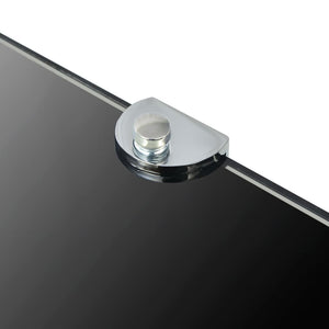 vidaXL Corner Shelf with Chrome Brackets Glass Black 35 x 35 cm