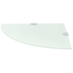 vidaXL Corner Shelf with Chrome Brackets Glass White 25x25 cm