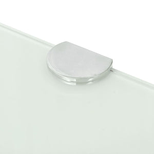vidaXL Corner Shelf with Chrome Brackets Glass White 25x25 cm