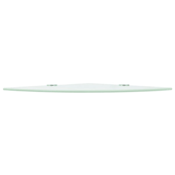 vidaXL Corner Shelf with Chrome Brackets Glass White 35x35 cm