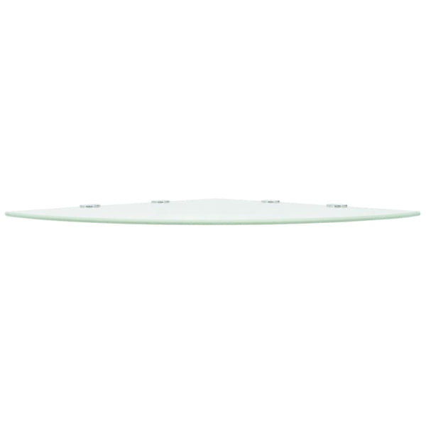 vidaXL Corner Shelf with Chrome Brackets Glass White 45x45 cm