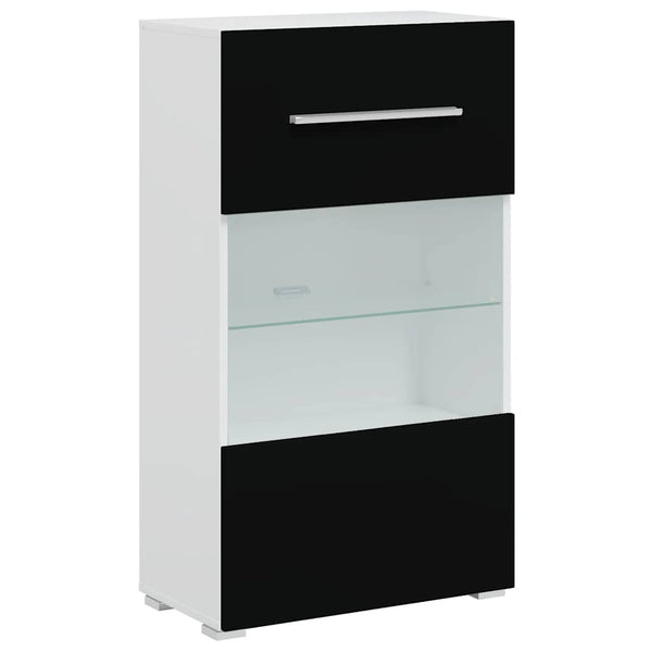 vidaXL Five-Piece Wall Unit TV Cabinet with LED Lighting Black