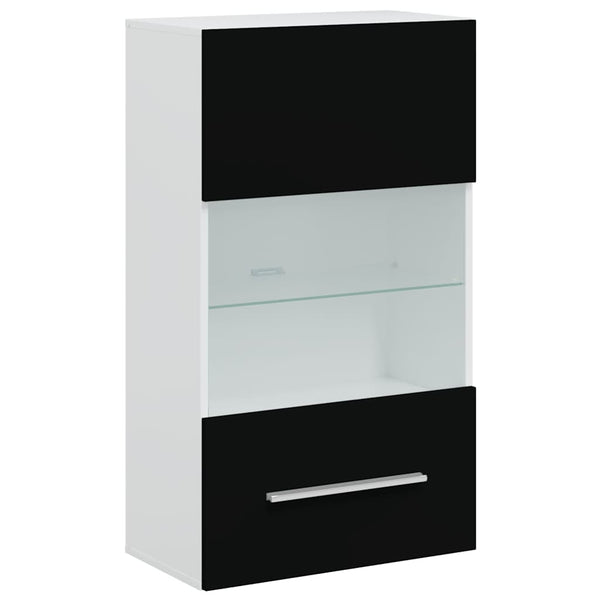 vidaXL Five-Piece Wall Unit TV Cabinet with LED Lighting Black