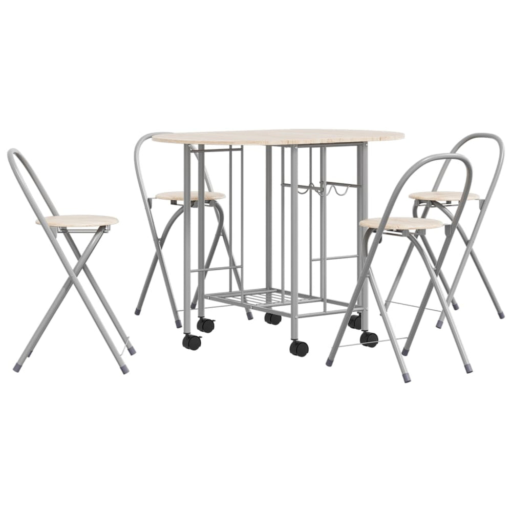 vidaXL Five-piece Foldable Dining Table MDF
