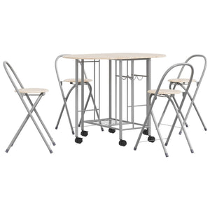 vidaXL Five-piece Foldable Dining Table MDF