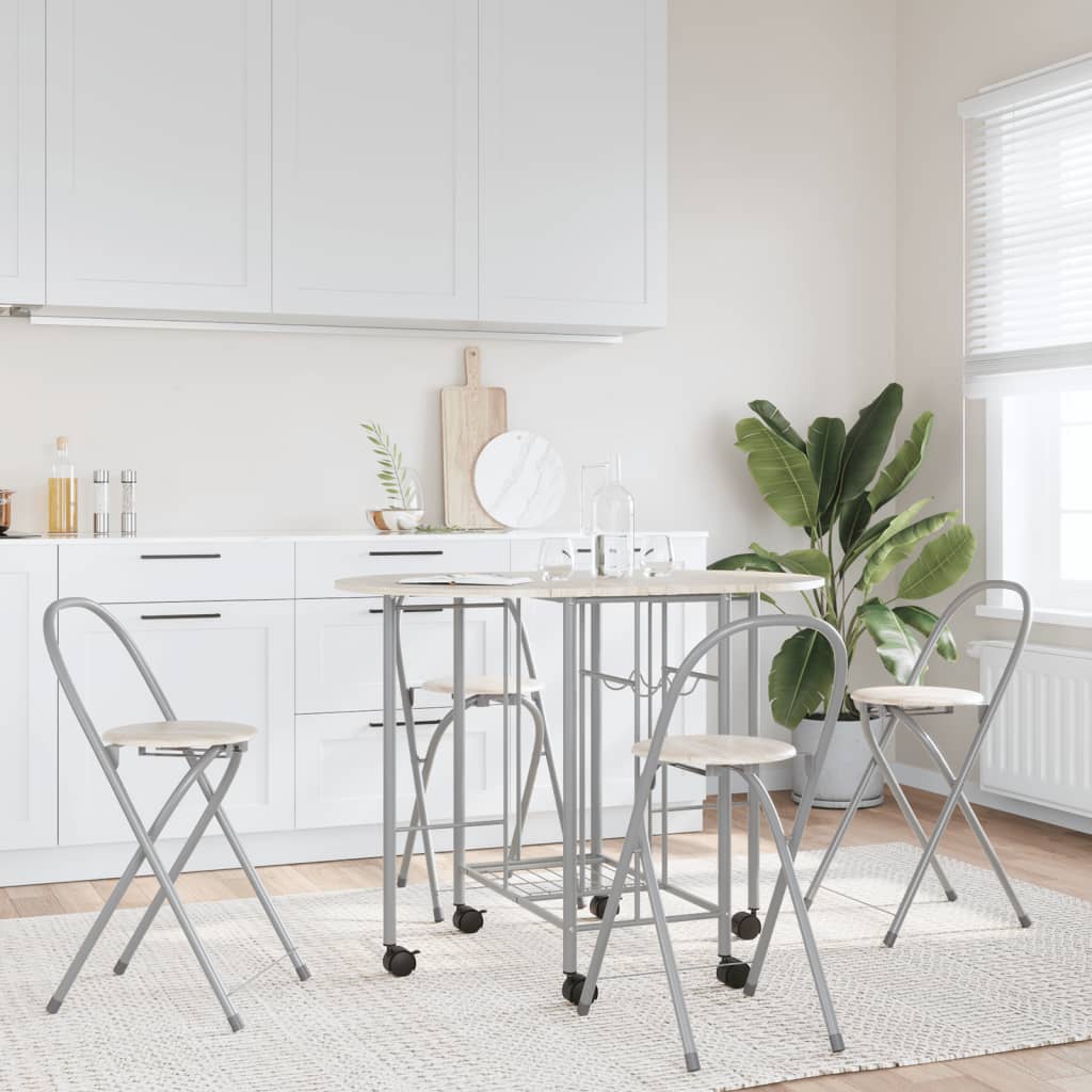 vidaXL Five-piece Foldable Dining Table MDF