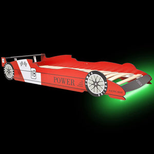 vidaXL Kids' Car-Shaped LED Bed 90 x 200 cm Red