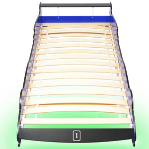 vidaXL Kids Car Bed with LED, Racing Car Design 90 x 200 cm Blue