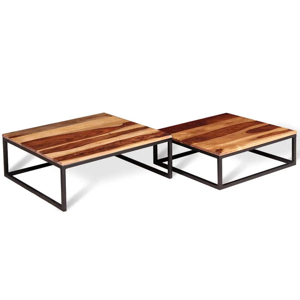 vidaXL 2-piece Nesting Table Set Solid Acacia Wood