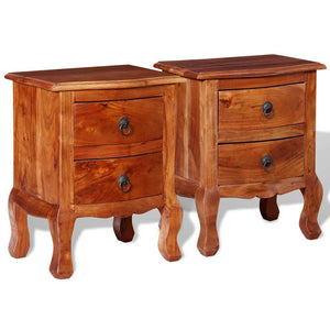 vidaXL Bedside Cabinets with Drawers 2 pcs Solid Acacia Wood