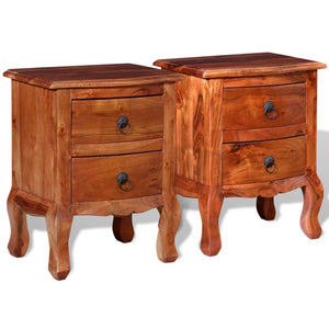 vidaXL Bedside Cabinets with Drawers 2 pcs Solid Acacia Wood